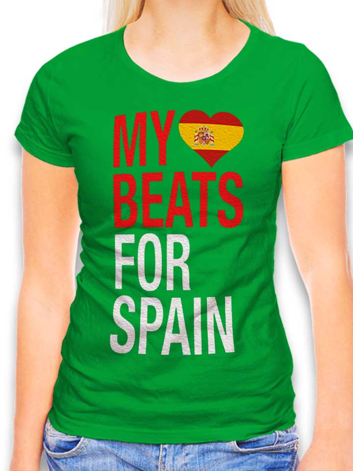 My Heart Beats For Spain T-Shirt Donna verde L