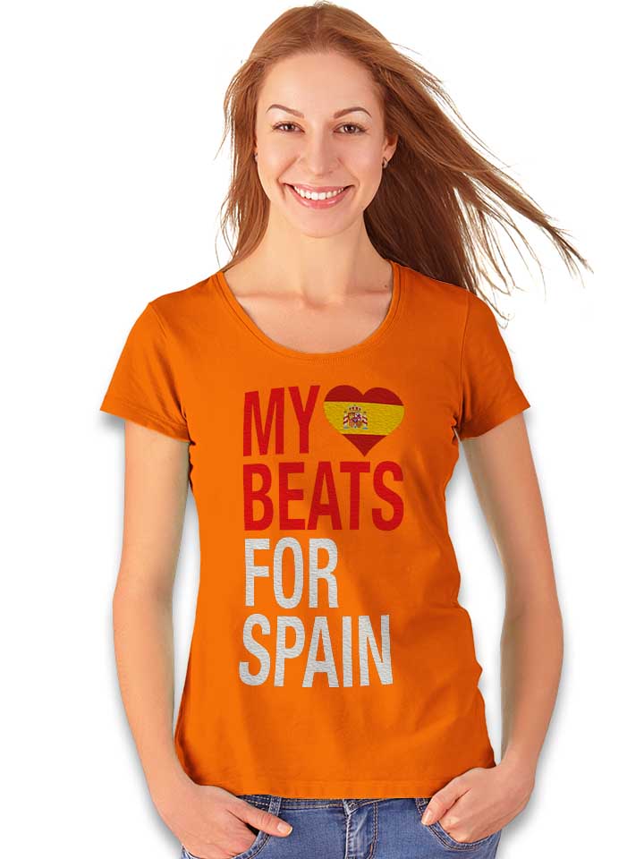 my-heart-beats-for-spain-damen-t-shirt orange 2
