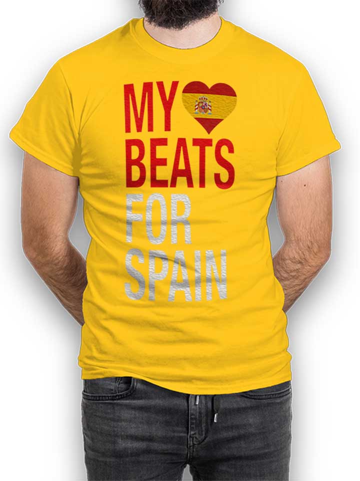 My Heart Beats For Spain T-Shirt gelb L
