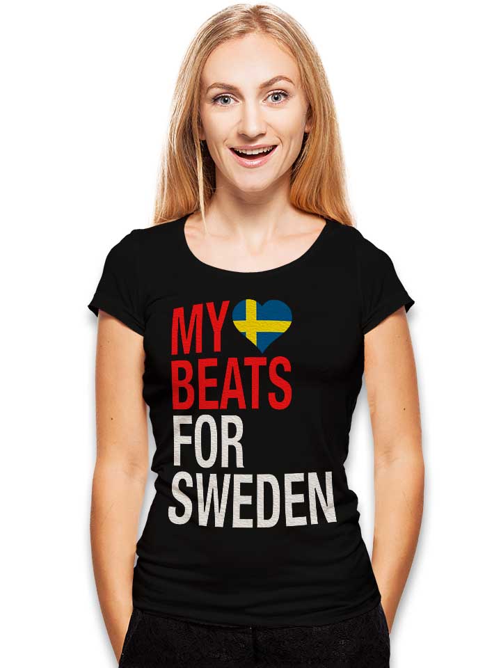 my-heart-beats-for-sweden-damen-t-shirt schwarz 2