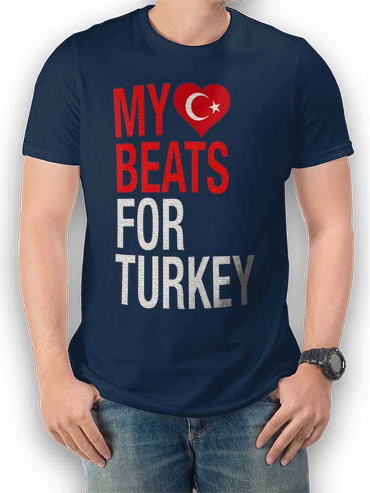 My Heart Beats For Turkey Camiseta azul-marino L