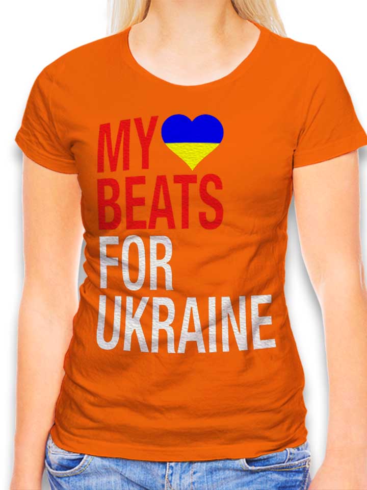 my-heart-beats-for-ukraine-damen-t-shirt orange 1