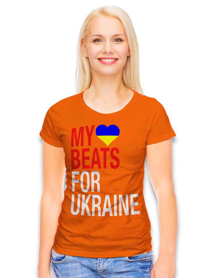 my-heart-beats-for-ukraine-damen-t-shirt orange 2