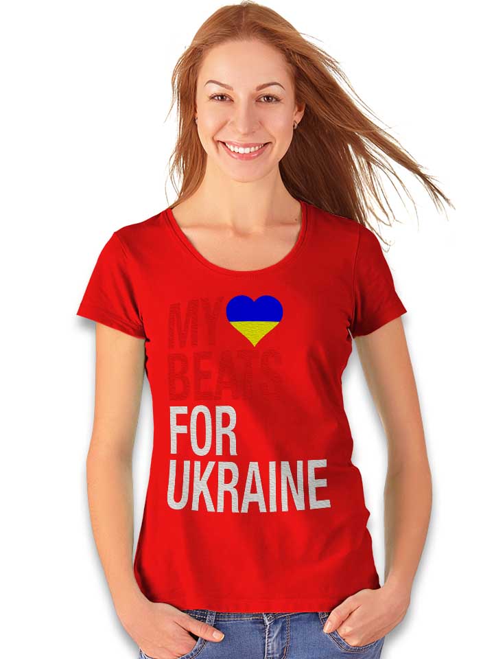 my-heart-beats-for-ukraine-damen-t-shirt rot 2