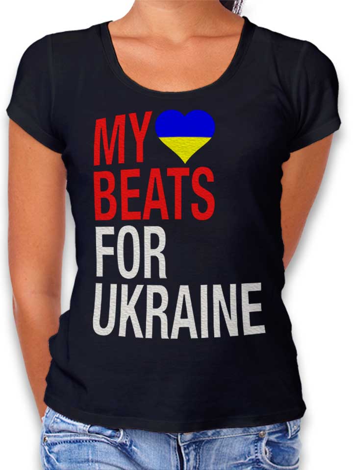My Heart Beats For Ukraine Damen T-Shirt schwarz L