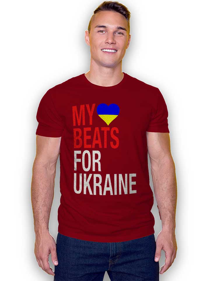 my-heart-beats-for-ukraine-t-shirt bordeaux 2