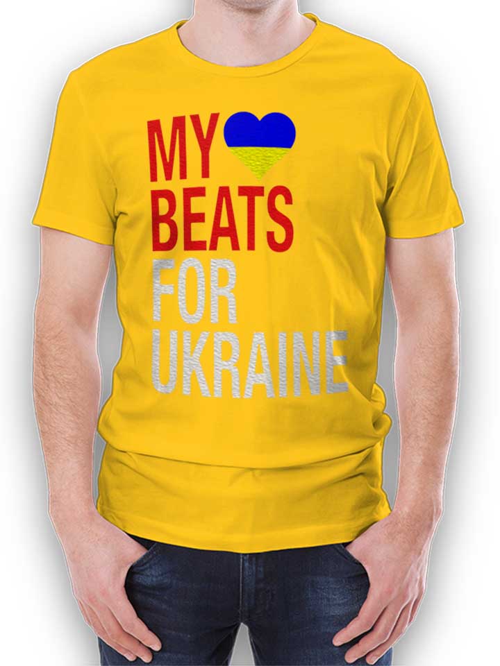 My Heart Beats For Ukraine T-Shirt jaune L