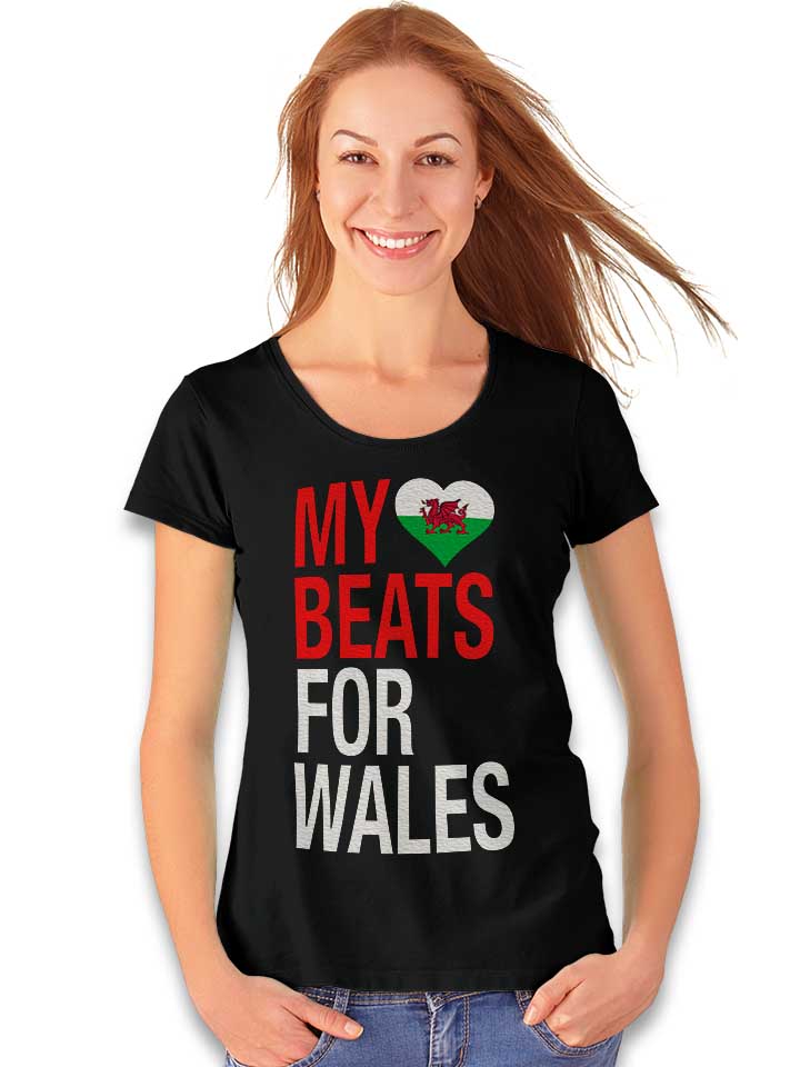 my-heart-beats-for-wales-damen-t-shirt schwarz 2