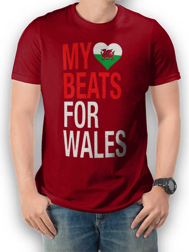 My Heart Beats For Wales T-Shirt maroon L