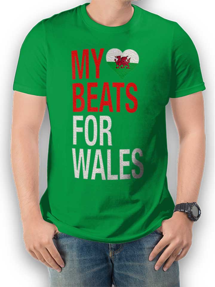 My Heart Beats For Wales T-Shirt gruen L