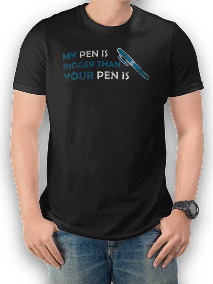 My Pen Is Bigger Than Your Pen Is Vintage Camiseta negro L
