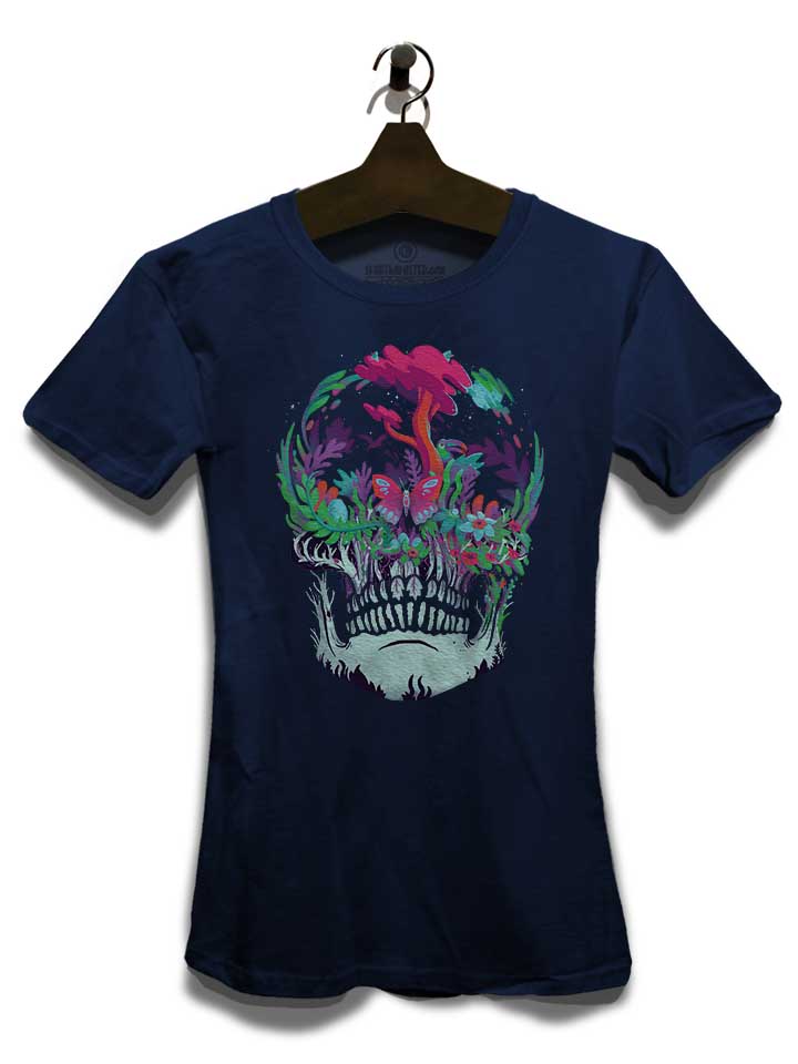 mystic-forest-skull-damen-t-shirt dunkelblau 3