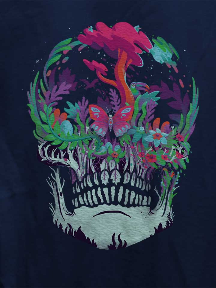 mystic-forest-skull-damen-t-shirt dunkelblau 4
