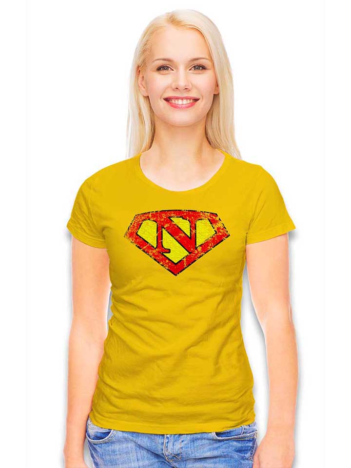 n-buchstabe-logo-vintage-damen-t-shirt gelb 2