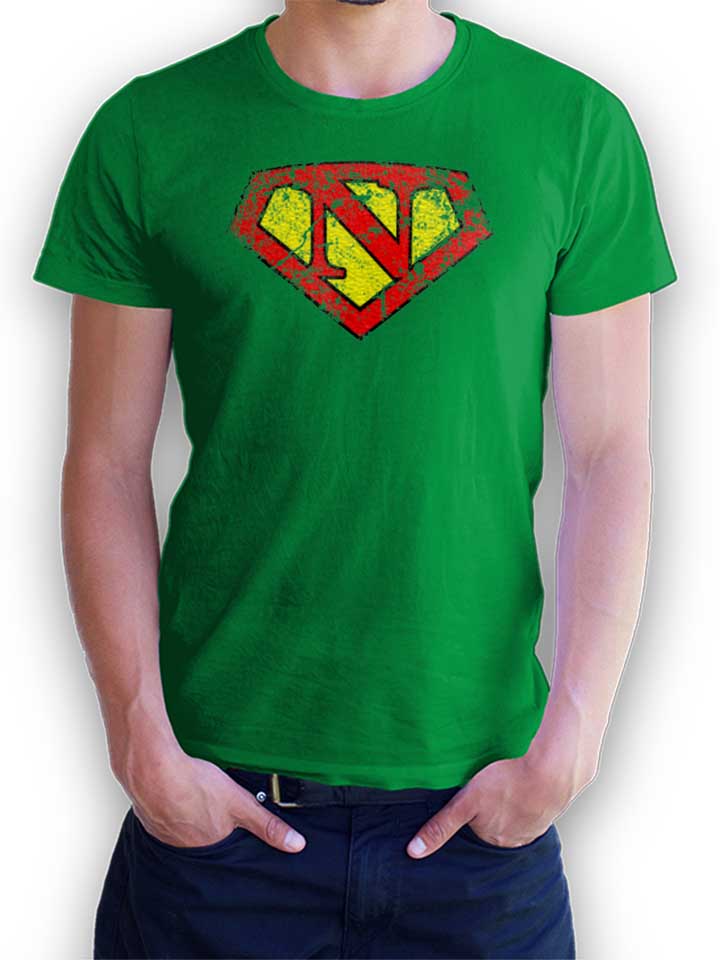 N Buchstabe Logo Vintage T-Shirt green L