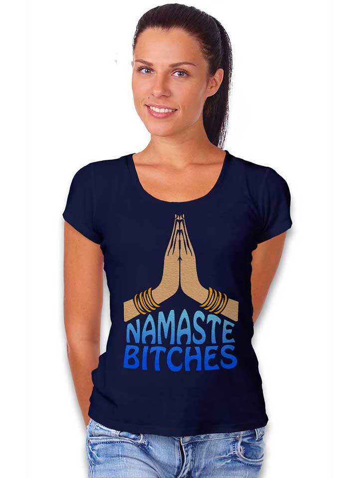 namaste-bitches-damen-t-shirt dunkelblau 2