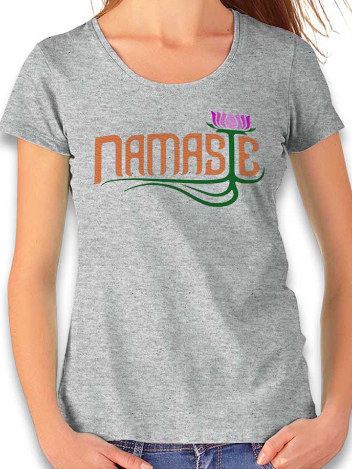Namaste Damen T-Shirt grau-meliert L