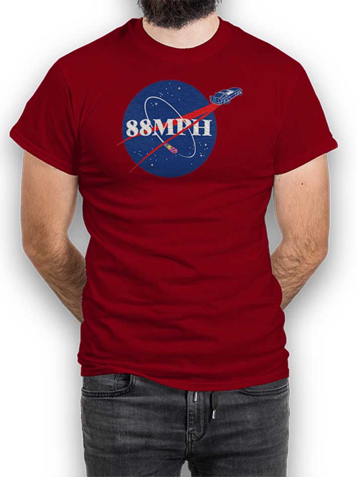 Nasa 88 Mph T-Shirt bordeaux L