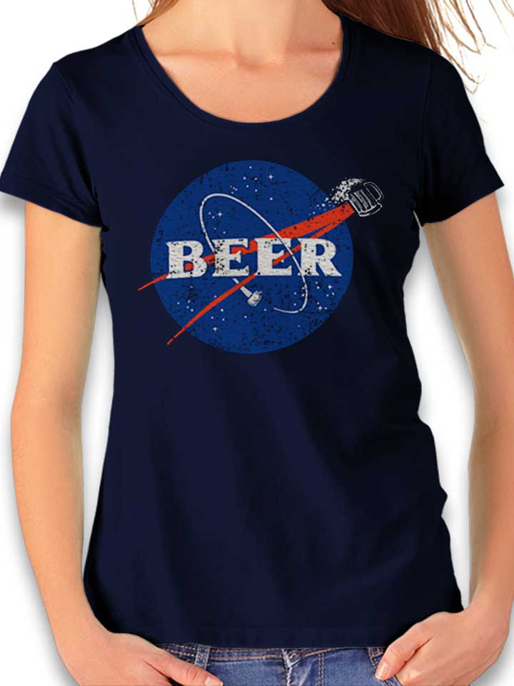 Nasa Beer Damen T-Shirt dunkelblau L