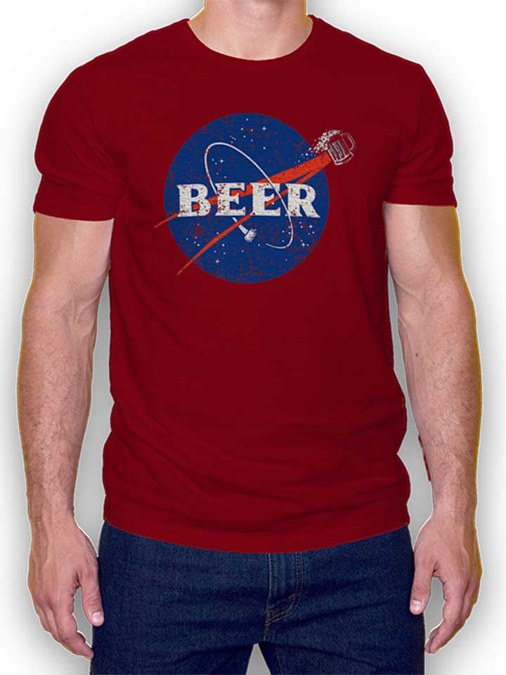 Nasa Beer T-Shirt maroon L