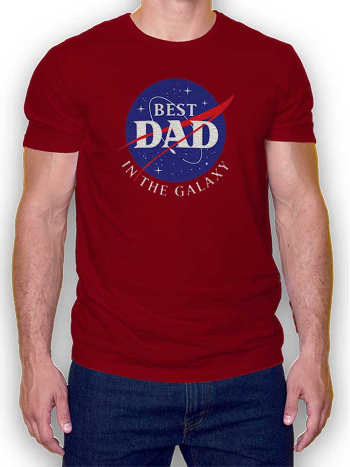 Nasa Best Dad In The Galaxy T-Shirt bordeaux L