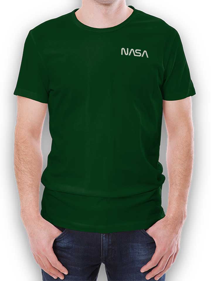 Nasa Chest Print T-Shirt vert-fonc L