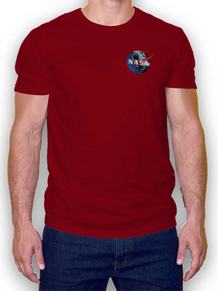 Nasa Death Star Chest Print T-Shirt bordeaux L