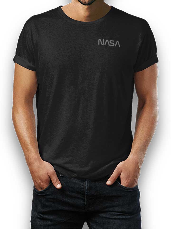 Nasa Grau Chest Print T-Shirt schwarz L