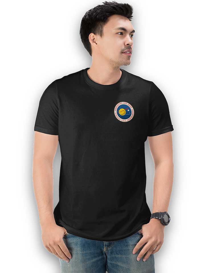 nasa-logo-3-chest-print-t-shirt schwarz 2