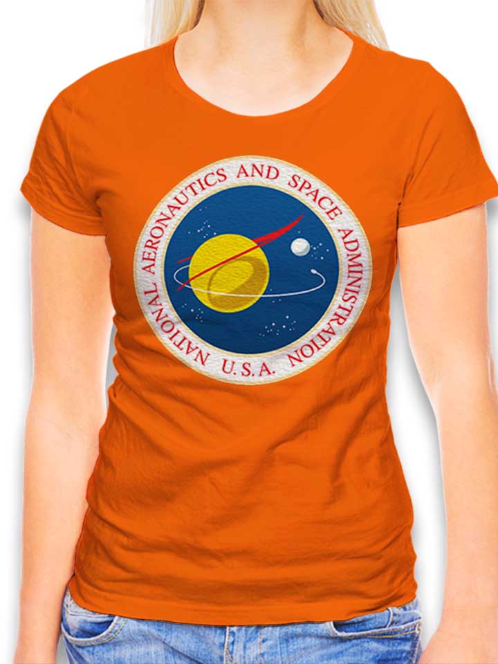 Nasa Logo 3 Womens T-Shirt orange L