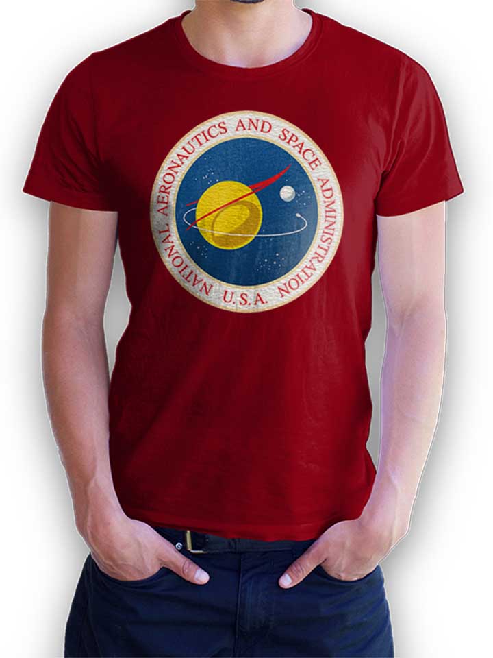 Nasa Logo 3 T-Shirt maroon L