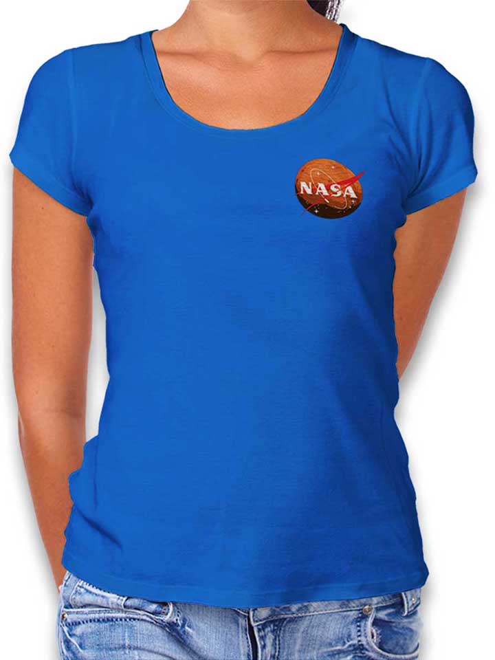 Nasa Mars Chest Print Damen T-Shirt royal L