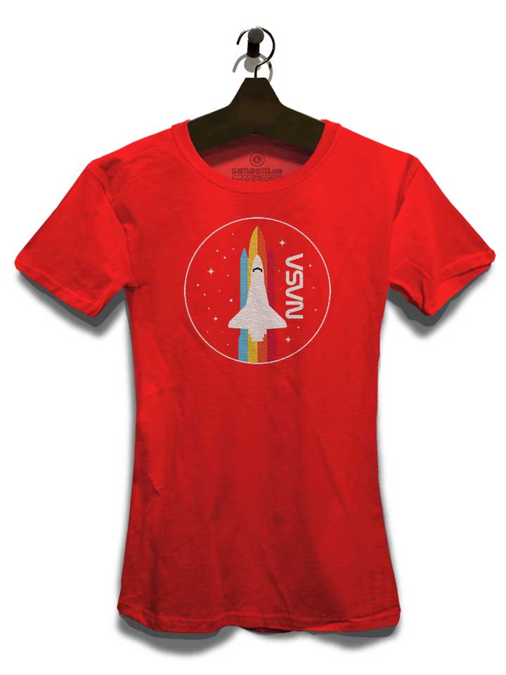 nasa-retro-spaceship-damen-t-shirt rot 3