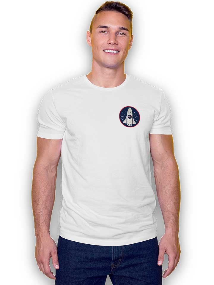 nasa-shuttle-logo-chest-print-t-shirt weiss 2