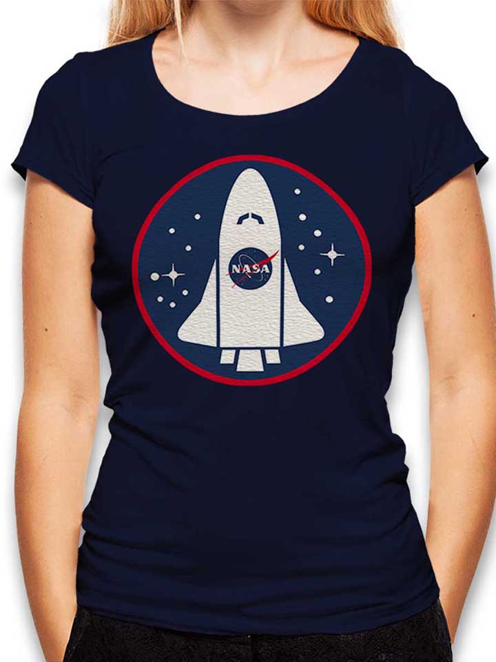 nasa-shuttle-logo-damen-t-shirt dunkelblau 1