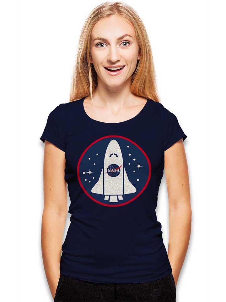 nasa-shuttle-logo-damen-t-shirt dunkelblau 2