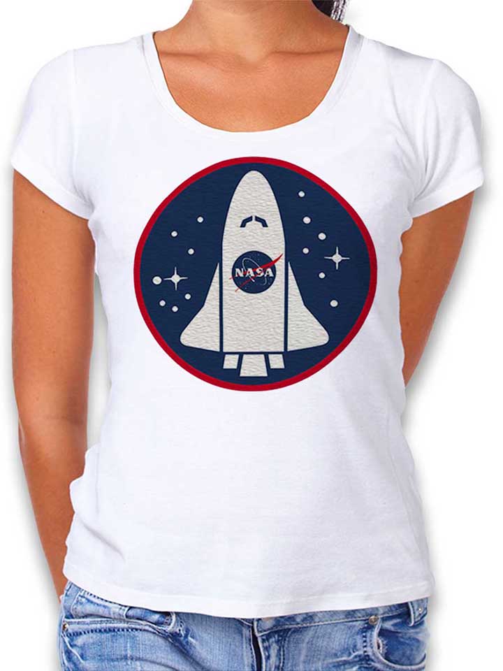 nasa-shuttle-logo-damen-t-shirt weiss 1