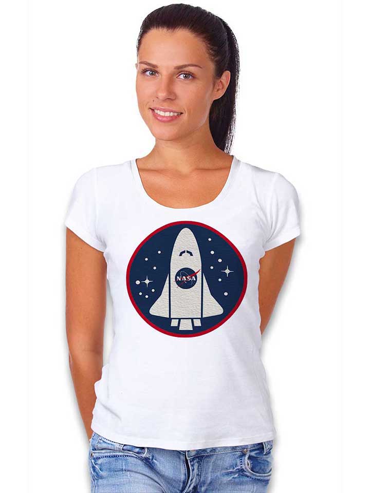 nasa-shuttle-logo-damen-t-shirt weiss 2