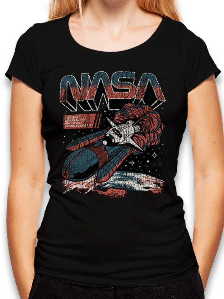 Nasa Space Flight Damen T-Shirt schwarz L
