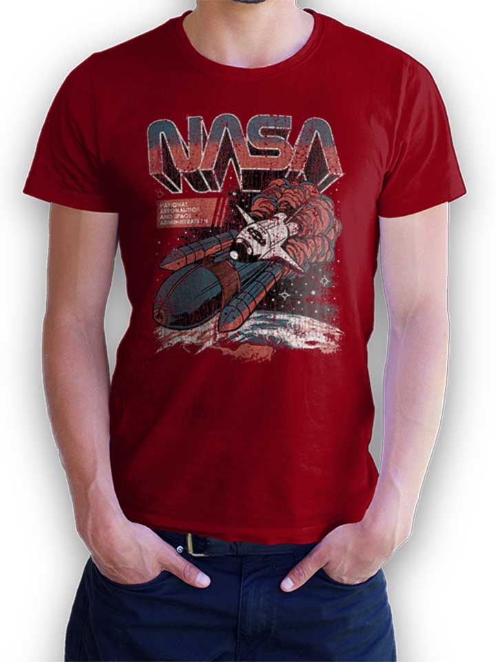 Nasa Space Flight T-Shirt maroon L