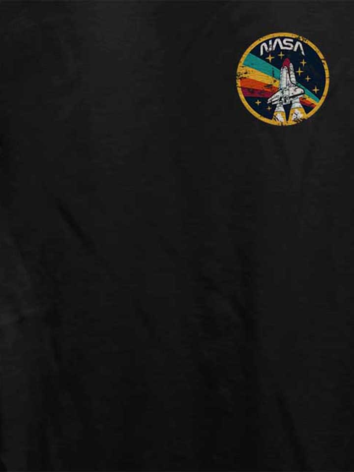 nasa-space-shuttle-vintage-chest-print-damen-t-shirt schwarz 4