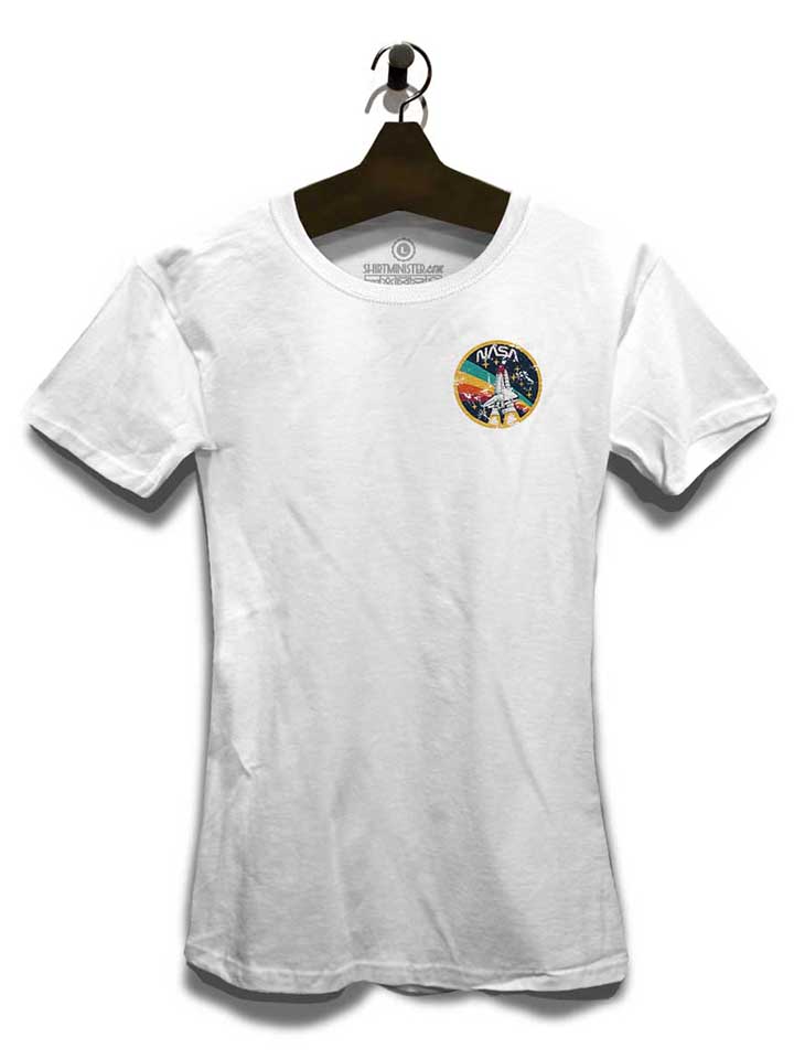 nasa-space-shuttle-vintage-chest-print-damen-t-shirt weiss 3