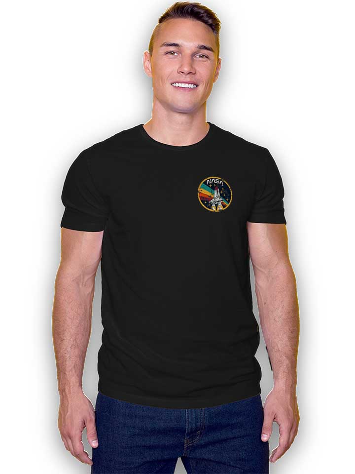 nasa-space-shuttle-vintage-chest-print-t-shirt schwarz 2