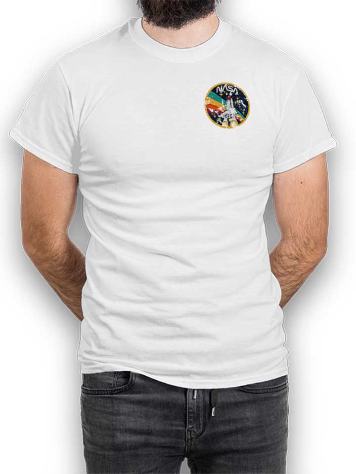 nasa-space-shuttle-vintage-chest-print-t-shirt weiss 1
