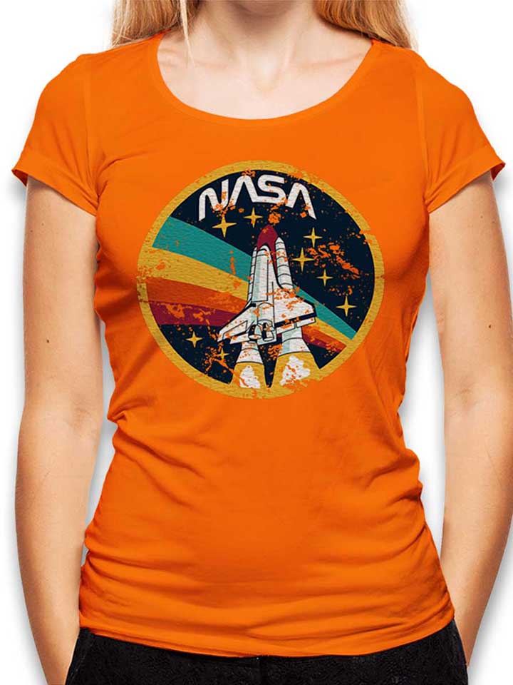 nasa-space-shuttle-vintage-damen-t-shirt orange 1