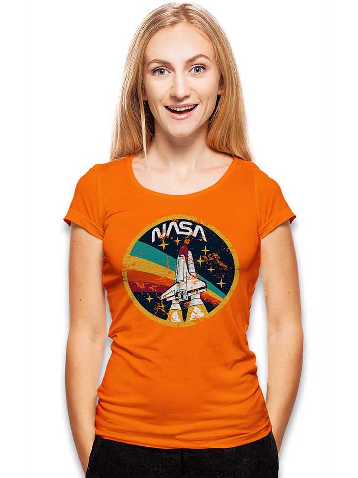 nasa-space-shuttle-vintage-damen-t-shirt orange 2