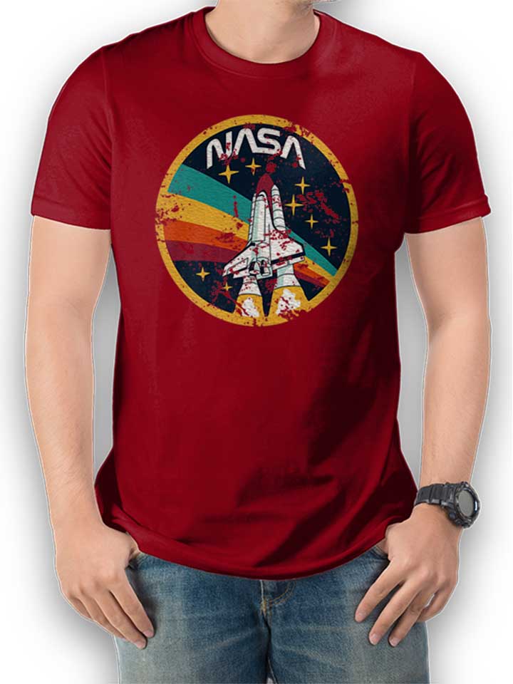 Nasa Space Shuttle Vintage T-Shirt maroon L