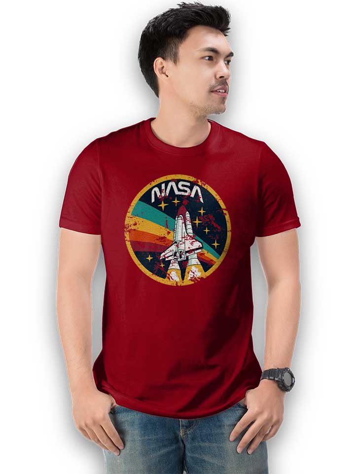 nasa-space-shuttle-vintage-t-shirt bordeaux 2