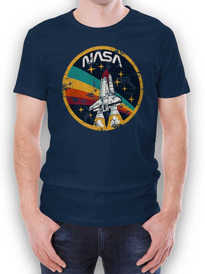nasa-space-shuttle-vintage-t-shirt dunkelblau 1