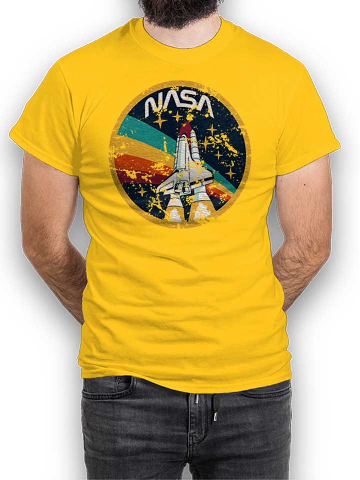 Nasa Space Shuttle Vintage T-Shirt yellow L